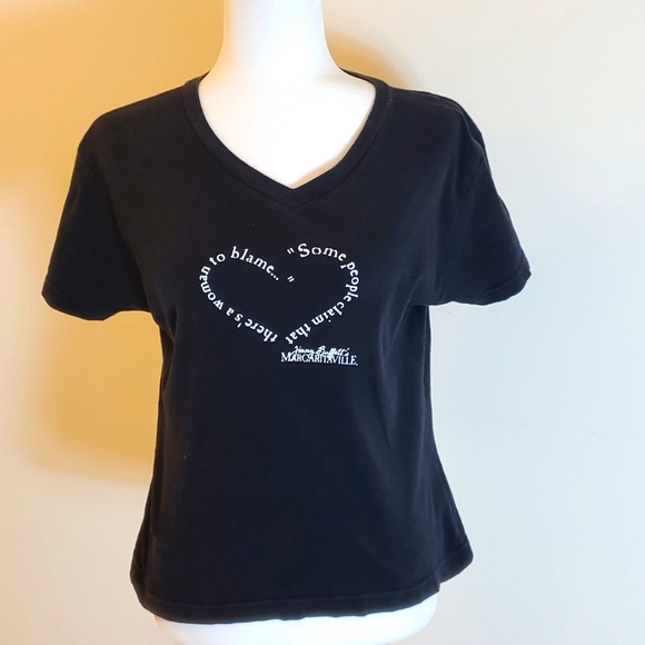 gayiani Tops - Gayiani  Black V neck margaritaville T-shirt